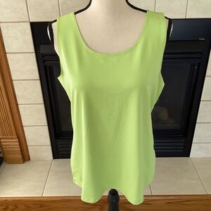 Christopher & Banks Lime Green Tank Top, Women’s Sz Petite Large
